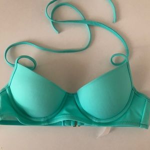 NEW. Teal Color Padded Demi Halter Swimsuit Top